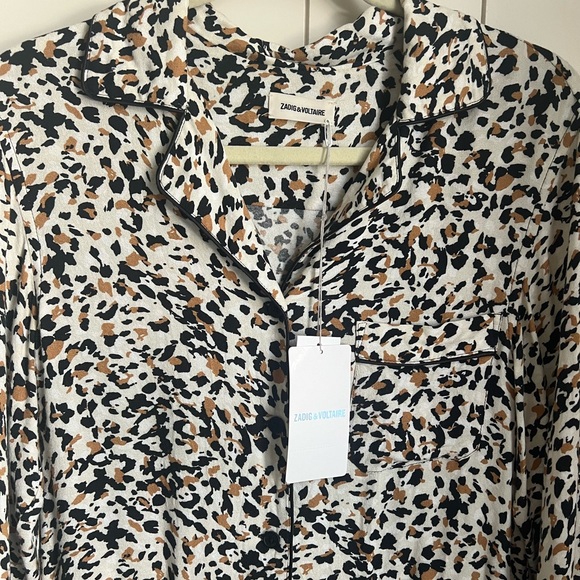 NWT Zadig & Voltaire Tradi Leo blouse in Natural as seen on Hailey Bieber - Picture 9 of 13